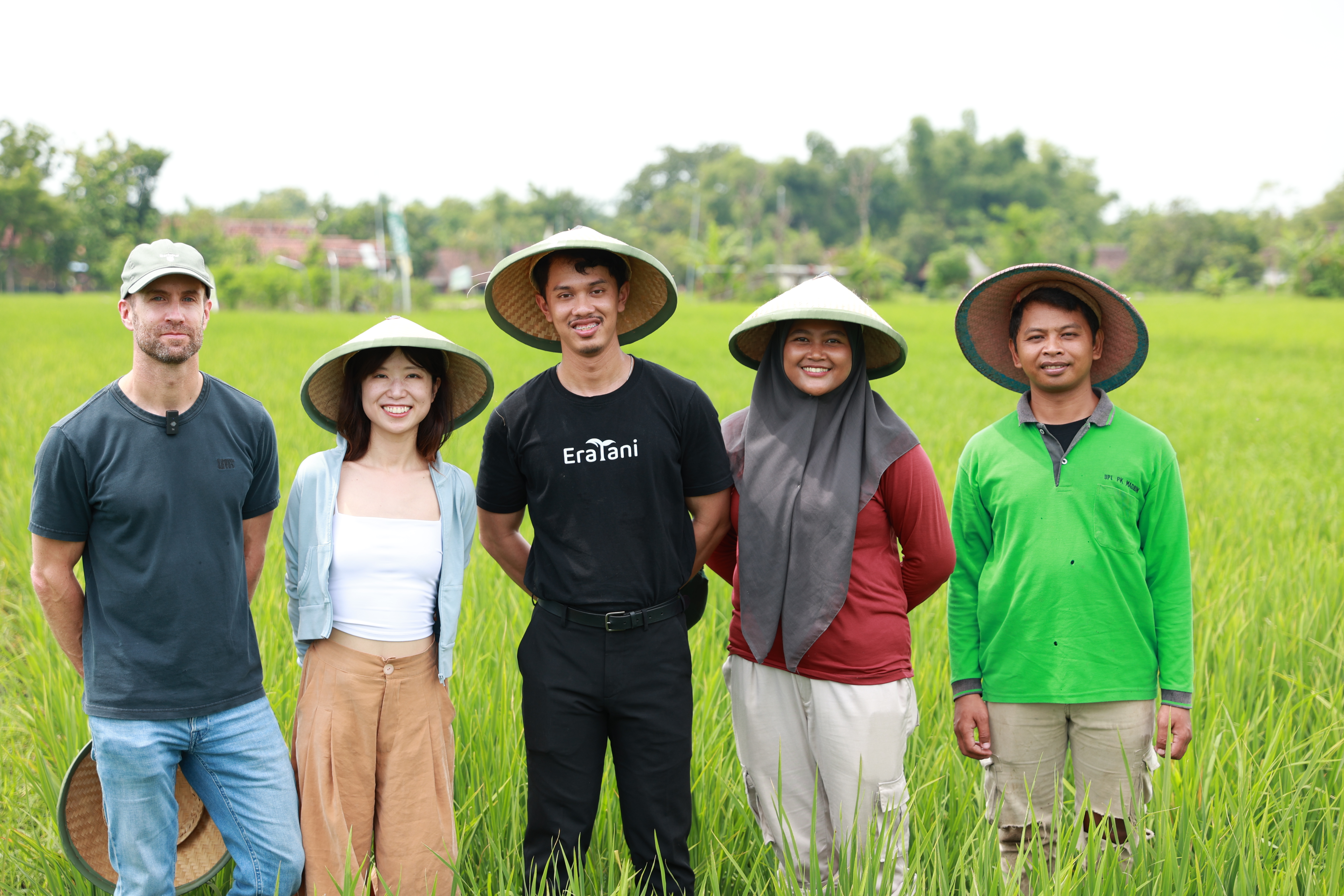 Renual team in Indonesian rice field